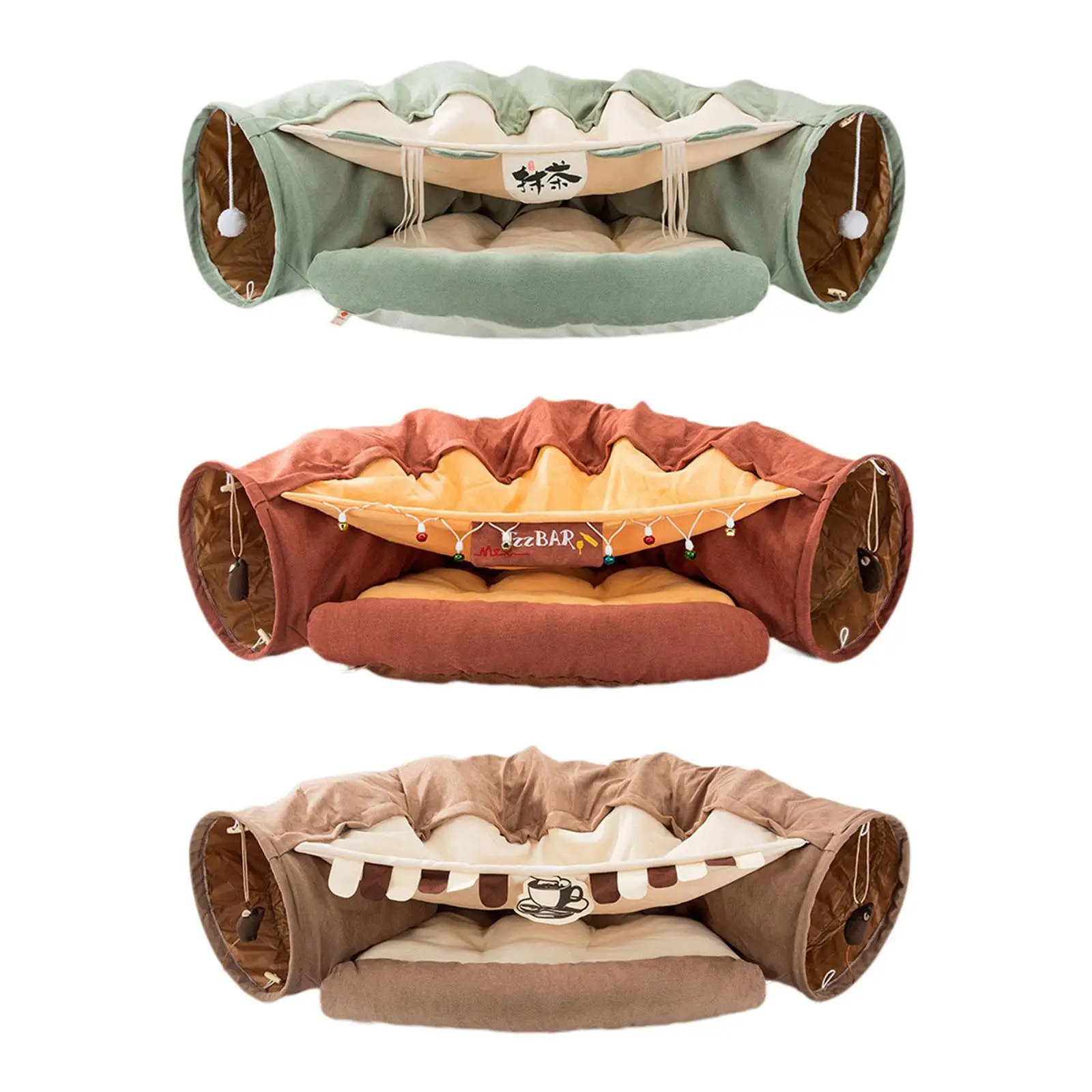 Foldable Cat Tunnel Bed Play House Interactive Training Cat Toy Hideout for Pets Small Animals Dogs