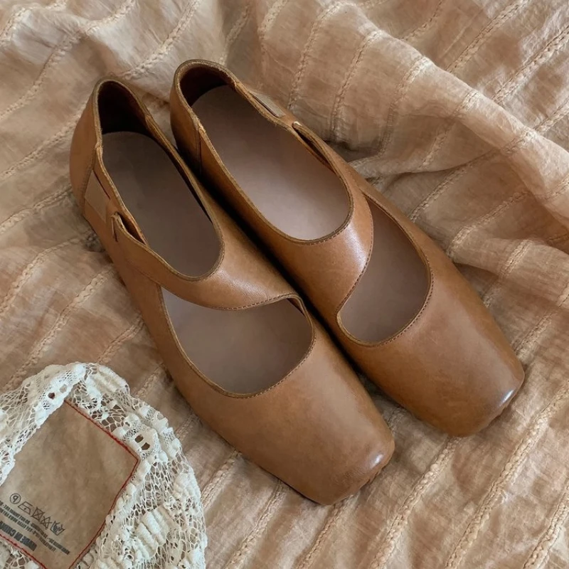 여성 메리 제인 슈즈 스퀘어 토 디자이너 슈즈 패션 힐 샌들 2025 우아한 드레스 발레 펌프스 여성 신발 - imagen 5