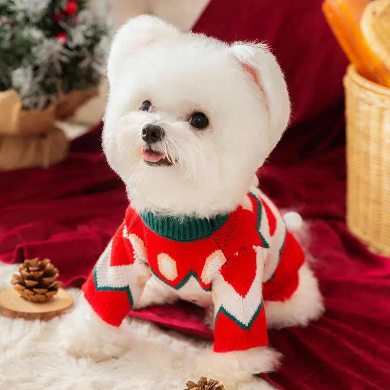 Jersey de oso de peluche de Navidad para exteriores, suéter bonito de cuello alto de dos patas, ropa para perros, primavera y otoño, Año Nuevo - imagen 2