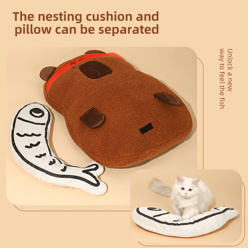 HOOPET Alfombrillas para mascotas, perrera universal para gatos con almohadas, alfombrillas suaves y cómodas, camas para gatos y perros para todas las estaciones, nuevas - imagen 5