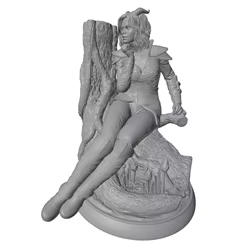 Figura anime GK de gato impresa en 3D – Modelo gris sin montar