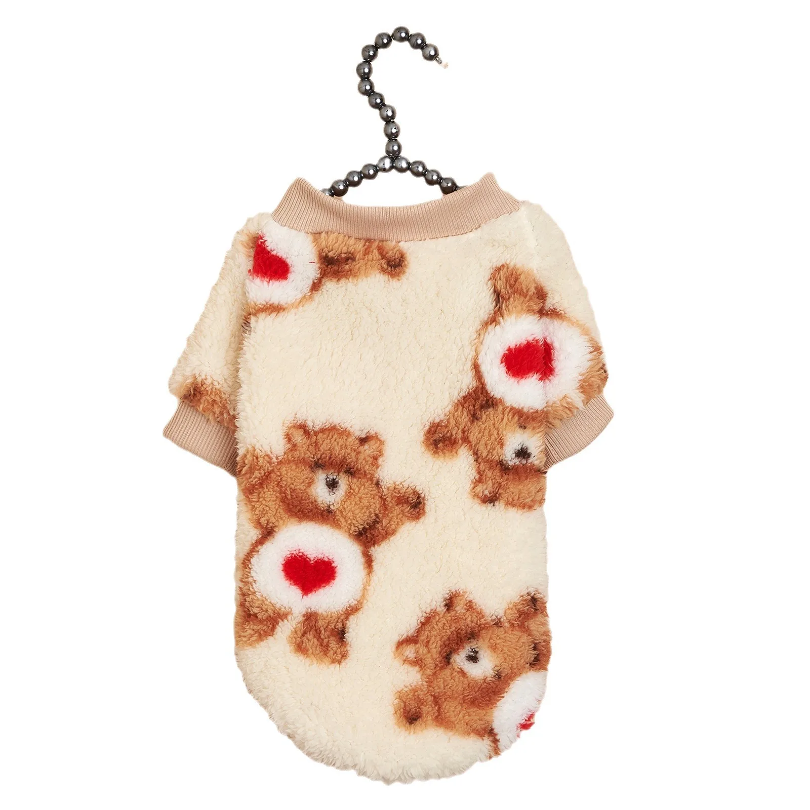 Suéter de invierno para perros grandes, ropa cálida para mascotas con patrón de corazón para perros pequeños y medianos, ropa acogedora y bonita para mascotas, granular - imagen 5