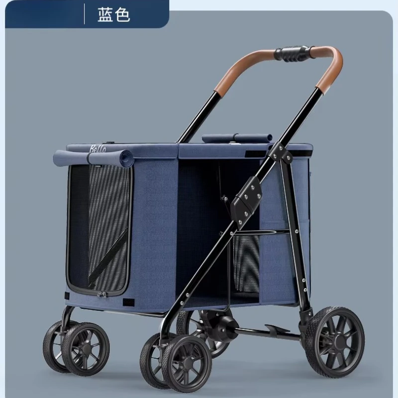 Carros para mascotas múltiples Carros grandes para perros Gran espacio plegable de 60 kilómetros para uso en exteriores Cochecitos para mascotas - imagen 4