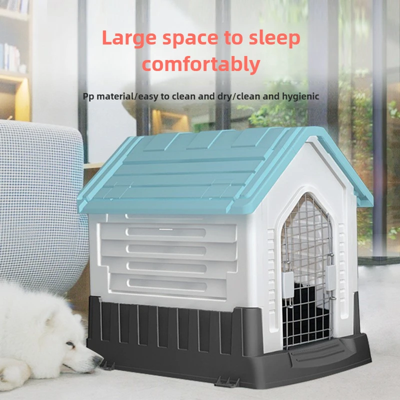 Household Pet Outdoor Kennel Plastic Rainproof Outdoor Dog House Dog Villa Universal in All Seasons Removable Washable Pet Cage - imagen 2