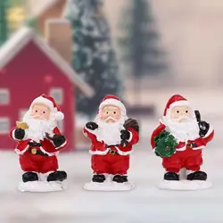 3 figuras de Papá Noel mini – Adornos de Navidad