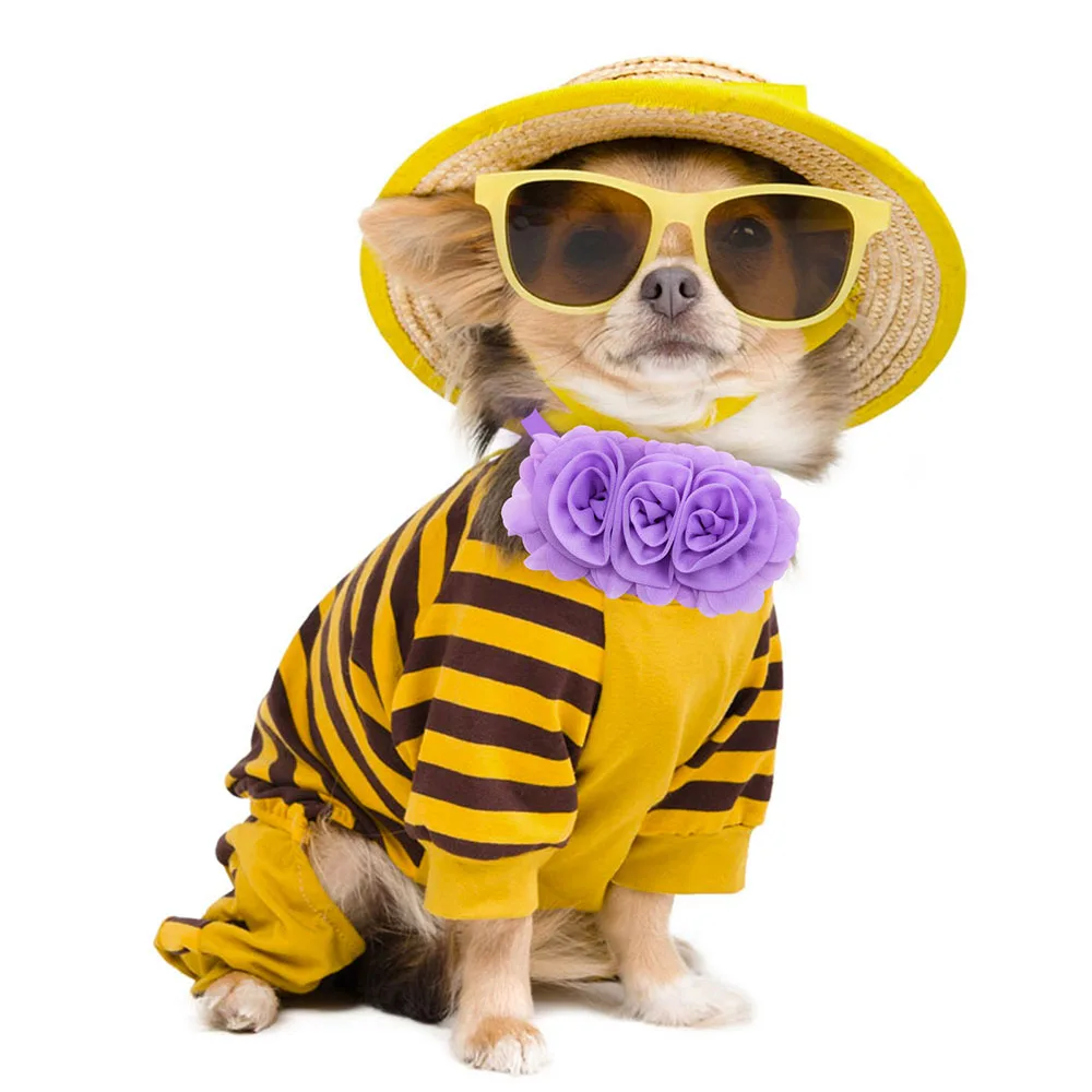 Pajaritas para perros con flores grandes, pajaritas grandes de gasa a la moda para perros, lazos para el cuidado de mascotas, accesorios de aseo de primavera para perros pequeños - imagen 2
