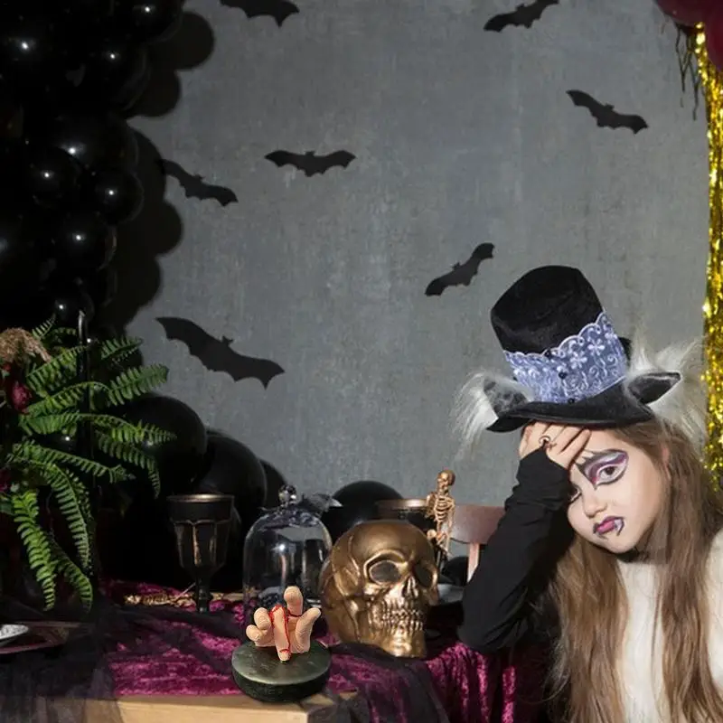 Figura de Arte de resina de dedo cortado, utilería para fotos de fiesta de Halloween, adorno de decoración de jardín para estantería, mesa de comedor - imagen 5