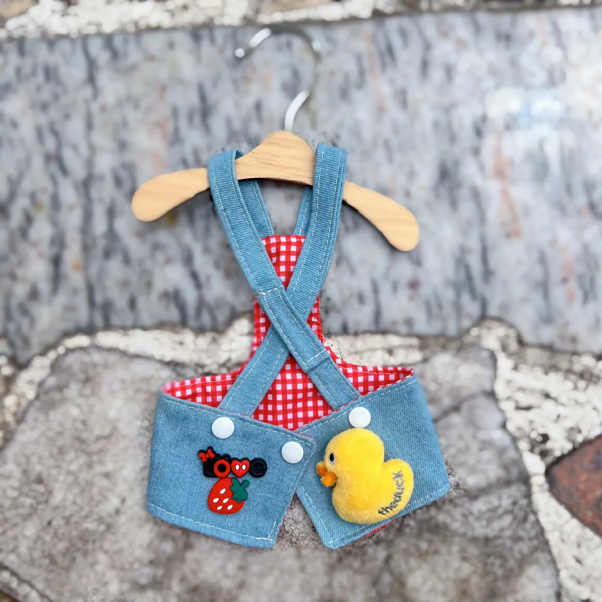 Camisola de otoño e invierno para mascotas, Falda corta, camisola de mezclilla exterior para perros, falda de oso de peluche Yorkshire Malzis, faldas de peluche, vestido de fresa - imagen 5