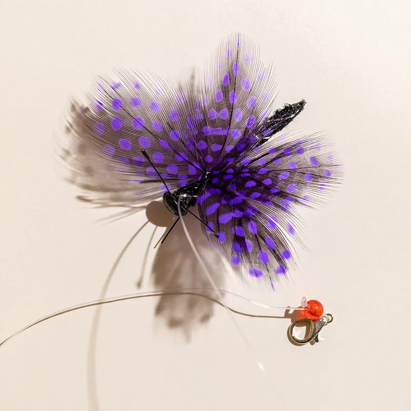 Palo teaser para gatos con plumas de puntos intercambiables – Juguete - imagen 4