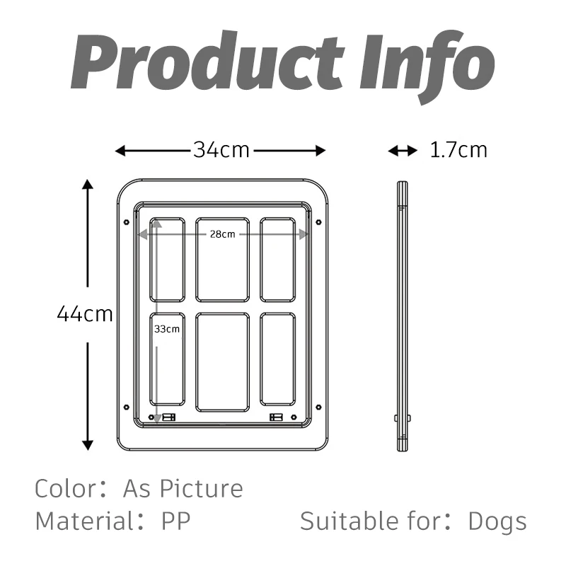 Puerta con solapa para mascotas, duradera, extragrande, con bloqueo de seguridad, cierre automático, fácil de instalar, accesorios para perros y gatos, hogar - imagen 2