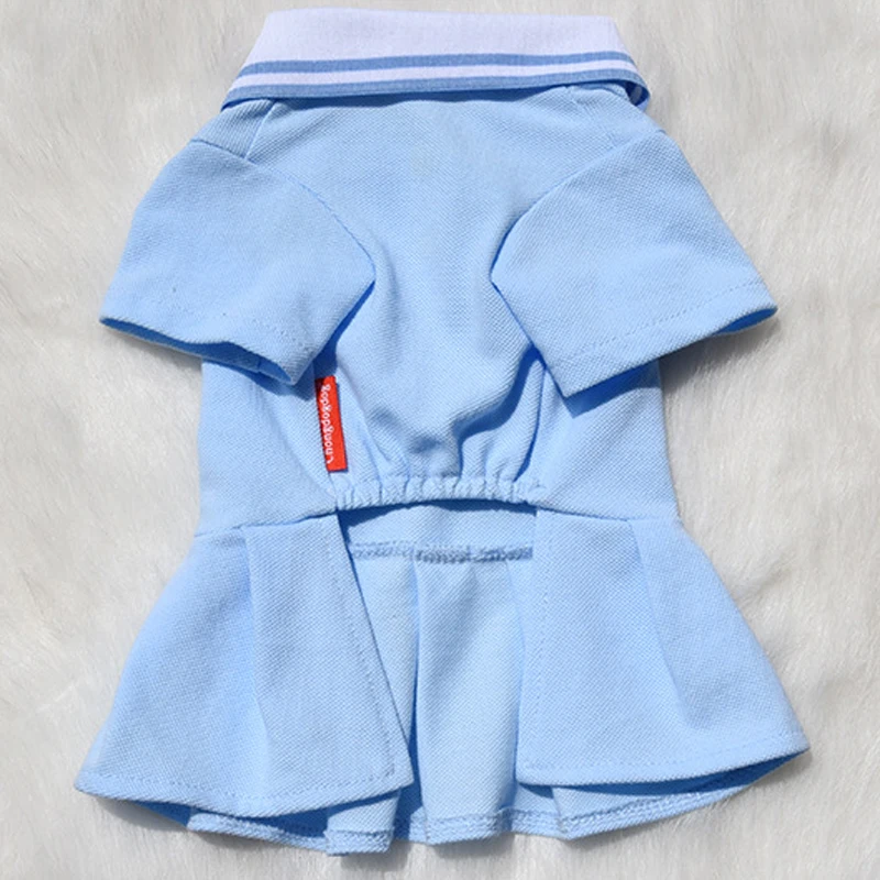 Lindos vestidos polo para perros pequeños y niñas, falda para cachorros con dobladillo plisado, disfraz de verano, ropa para perros de primavera y verano, ropa para mascotas - imagen 2