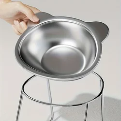 Cuenco elevado antih ahogo para gato - Acero inoxidable