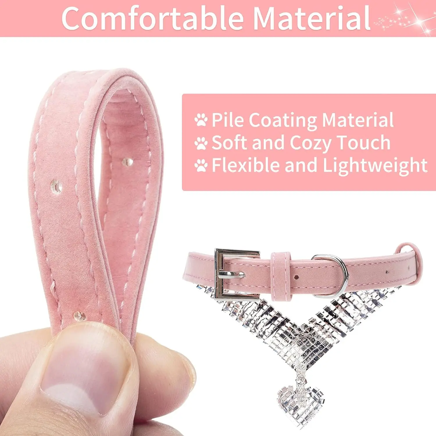 Collar de lujo con diamantes de imitación para perro, joyería de cristal con diamantes, accesorios de moda para mascotas para perros pequeños, cachorros y gatos - imagen 5