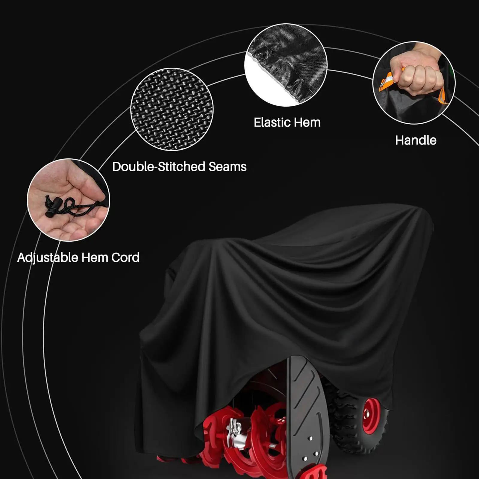 Cubierta para soplador de nieve resistente a la intemperie para la mayoría de sopladores de nieve de dos etapas cubierta protectora a prueba de sol - imagen 5