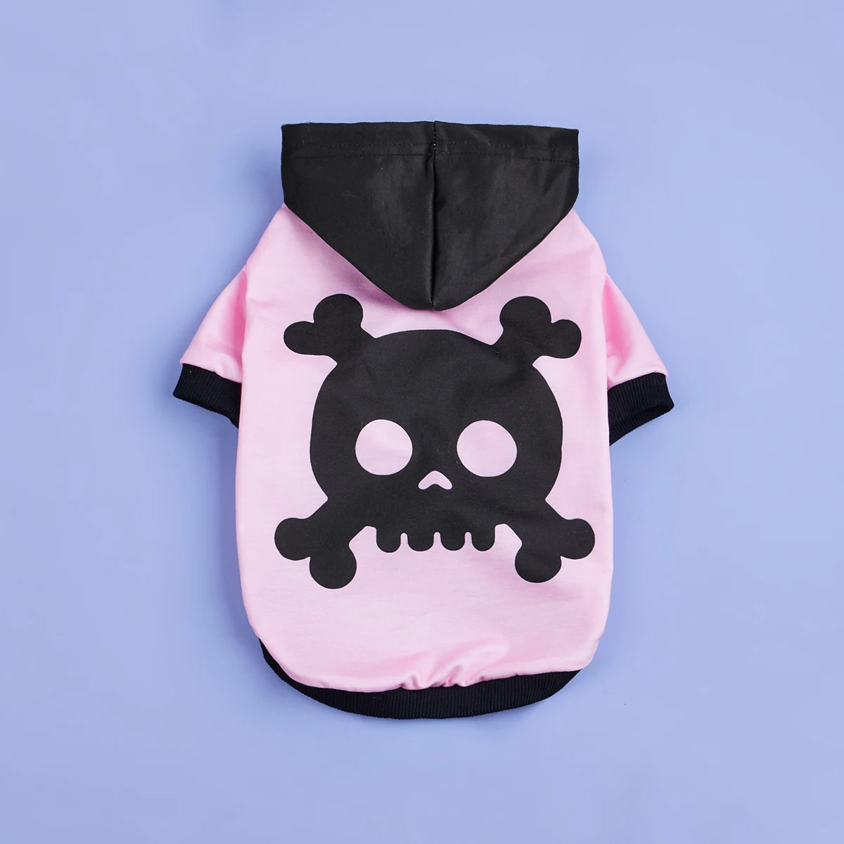 Sudadera con capucha para perro, camisas rosas de Halloween, ropa para perro con patrón de calavera y hueso, sudaderas para perro, ropa para mascotas, ropa de tortuga - imagen 3