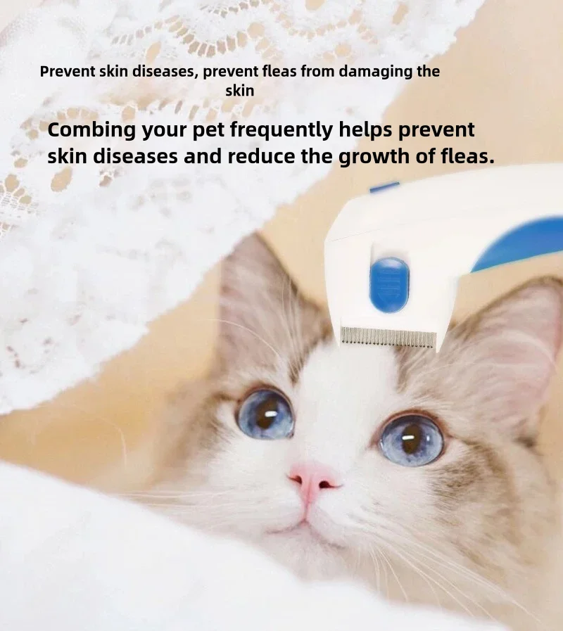 Peine eléctrico antipolices para mascotas, recogedor de piojos para perros y gatos, potente eliminación de pulgas y piojos, herramienta de descarga eléctrica, accesorios para mascotas - imagen 2