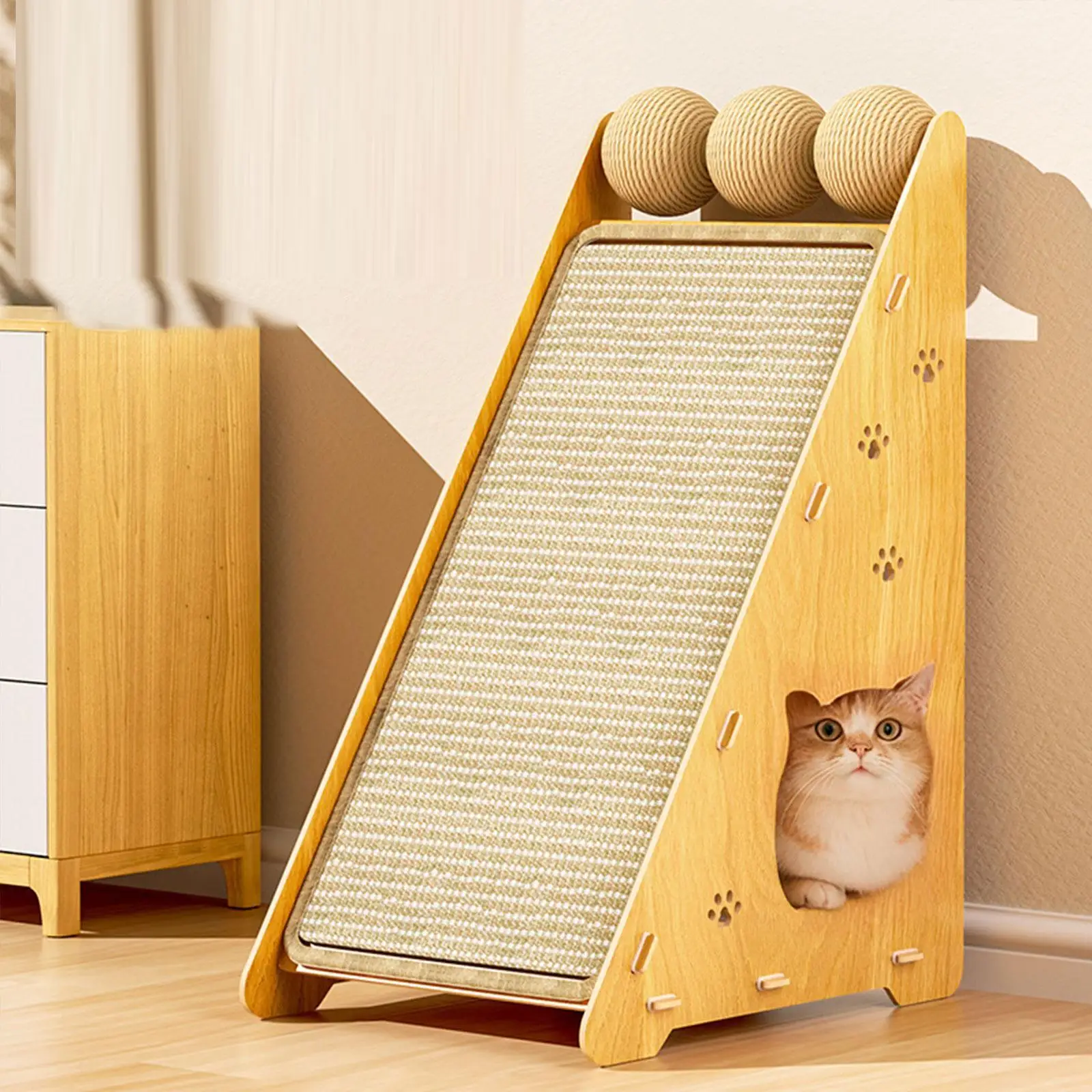 Almohadilla rascadora para gatos, juguetes de molienda, cartón rascador para gatos para alfombra de salón - imagen 4