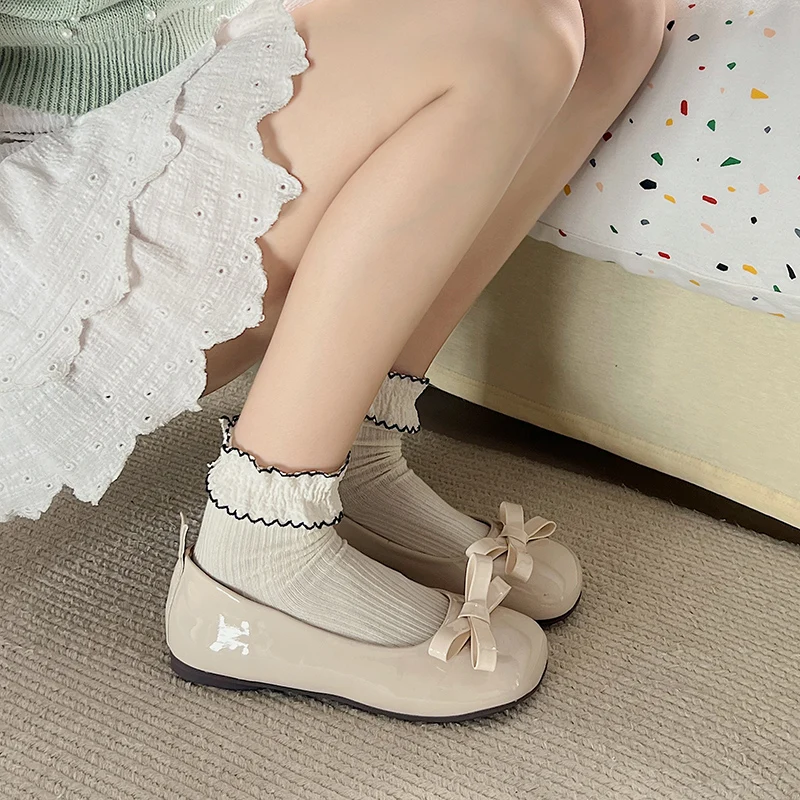 Zapatos ballet sin cordones para perros: suela suave nudo mariposa