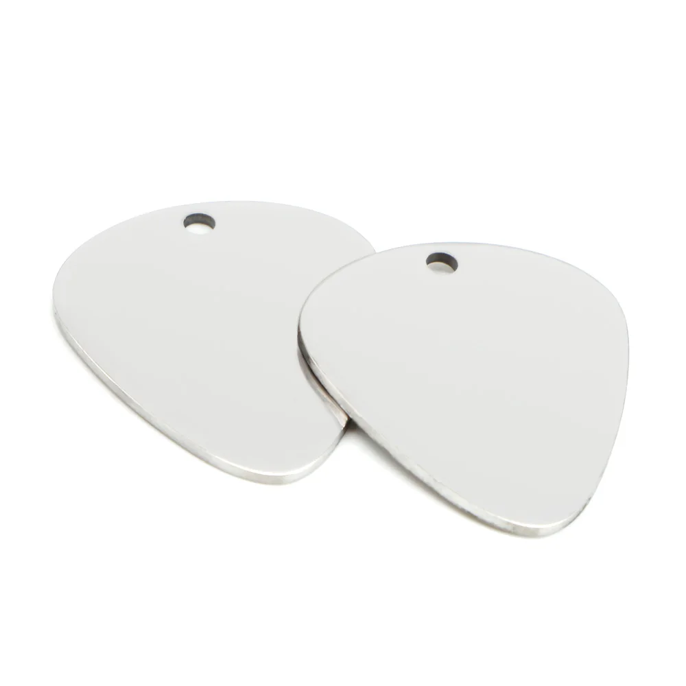 Collar con colgante personalizado de acero inoxidable, etiqueta de identificación para perro, púas de guitarra, gato, cachorro, gatito, accesorios, 20 unidades - imagen 4