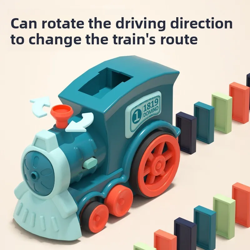 Tren dominó eléctrico con coche y bloques – Juguete educativo infantil - imagen 3