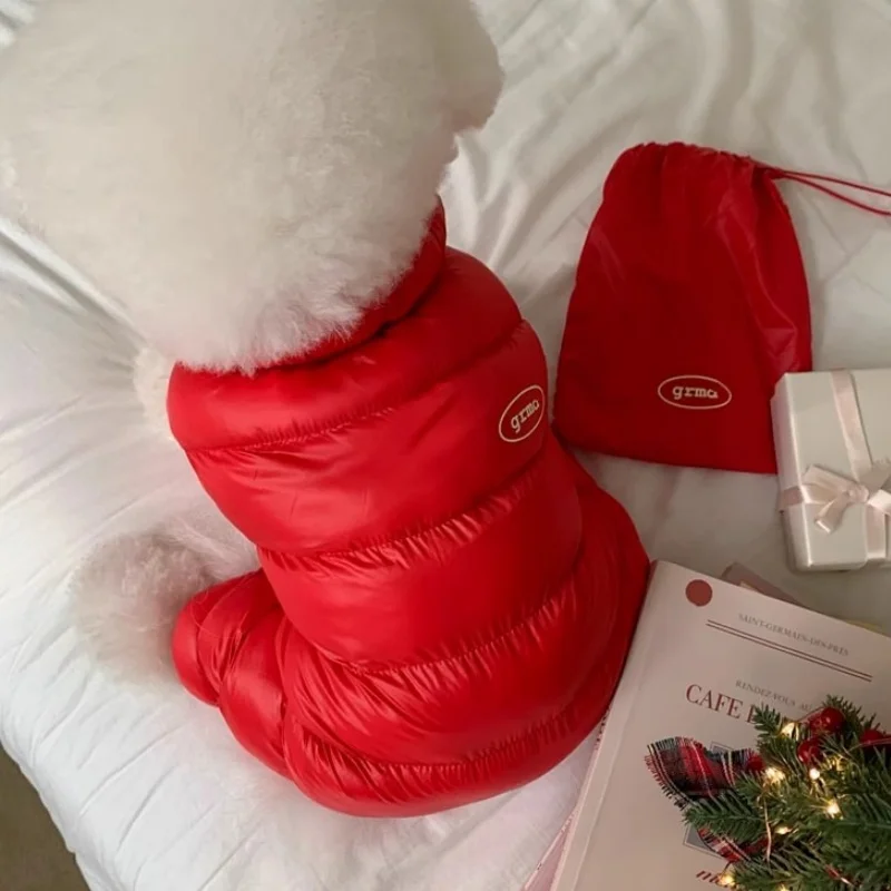 Abrigo térmico de plumas para perros y gatos – Mono suave invierno - imagen 4