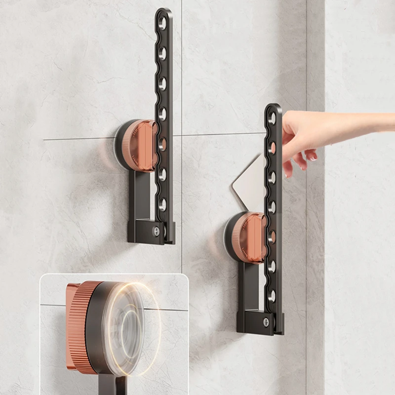 Tendedero plegable con ventosa para interiores y exteriores, tendedero de ropa para baño montado en la pared, perchas portátiles para ropa, gancho de almacenamiento - imagen 4