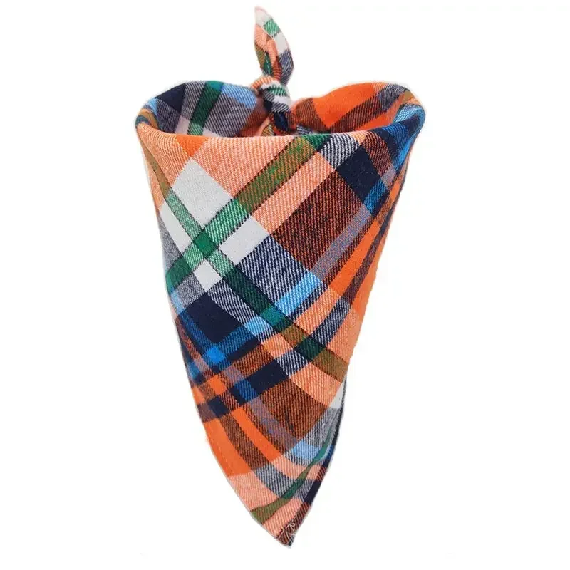 Pañuelos grandes para perro, bufanda Triangular de algodón a cuadros, lavable, pajarita, Collar, gato, cachorro, babero, accesorios para perros - imagen 5