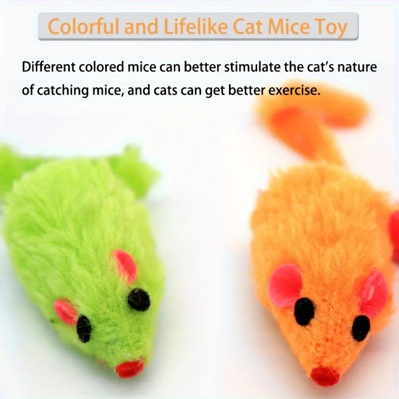 Paquete de 25 juguetes de peluche para gatos, ratones pequeños, juguetes para gatos en forma de ratón, juguetes interactivos para ratones adecuados para juegos agresivos y deportes - imagen 3