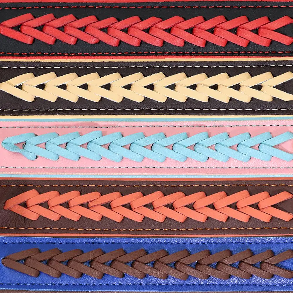Collar de perro personalizado, collares trenzados acolchados de cuero PU para perros, grabado gratis, etiqueta de identificación para mascotas, placa con nombre para perros pequeños, medianos y grandes - imagen 4