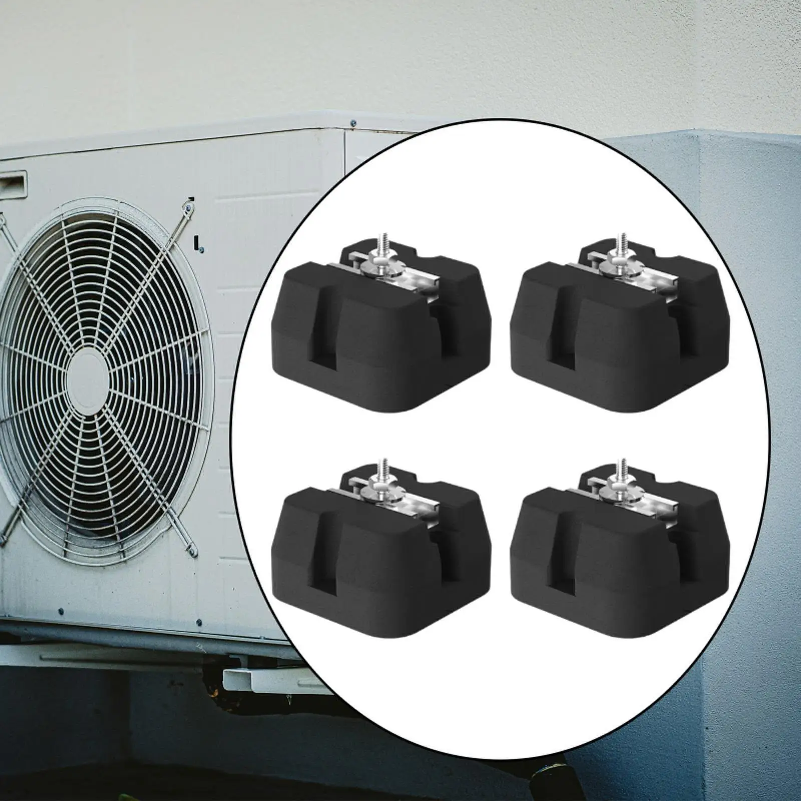 4x Air Conditioning Anti Vibration Pad Rubber Damper Practical Sturdy Anti Slip Shock Pads for Air Conditioner Replace Parts