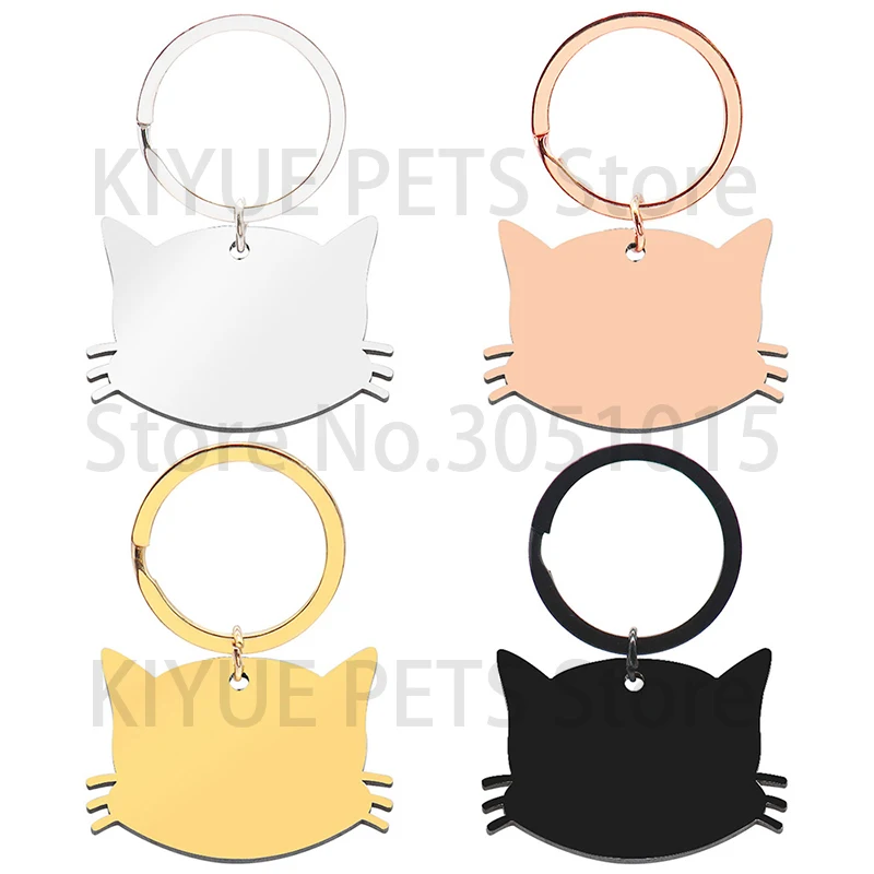10 Uds. De llavero con etiqueta de acero inoxidable personalizable para mascotas, colgante, accesorios de Collar antipérdida - imagen 3