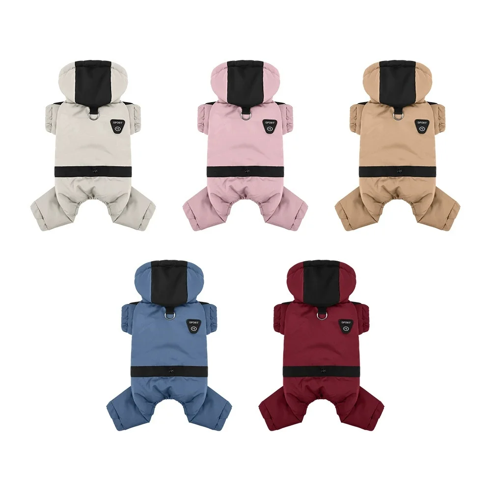 Ropa de invierno para perros pequeños, Chaqueta de algodón cálida con capucha, ropa para perros de cuatro patas, trajes para Teddy Mini Schnauzer - imagen 2