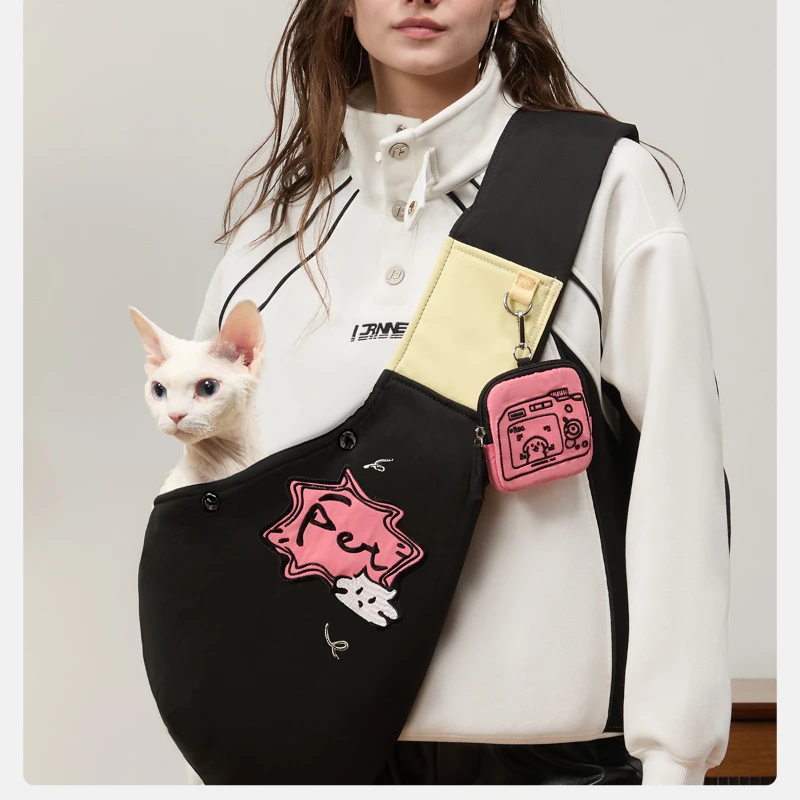 Mochila de hombro tipo bandolera para mascotas, bolso cómodo portátil para gatos, perros, productos de accesorios de viaje al aire libre de gran capacidad - imagen 2