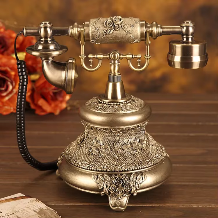 Teléfono retro de dial giratorio – Decorativo para escritorio y oficina - imagen 4