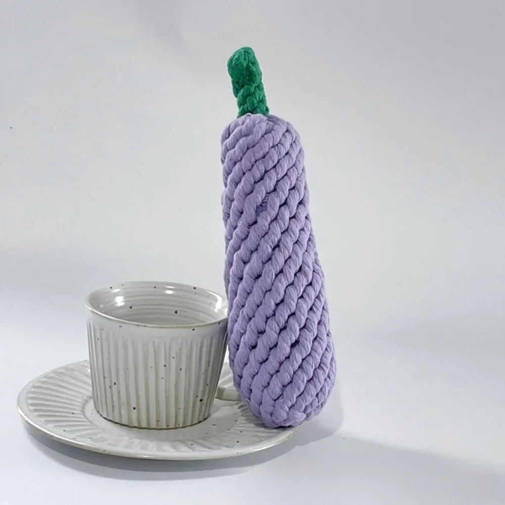Juguetes para perros pequeños, cuerda de algodón, berenjena, fresa, gato, perro, cuerda de algodón, juego de juguetes de frutas, accesorios para cachorros - imagen 3