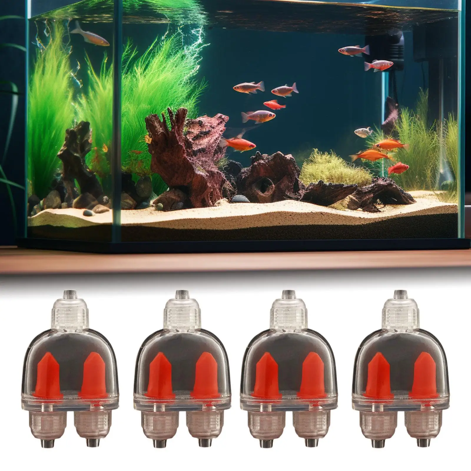 4x Aquarium Check Valves Non Return Check Valve for 4mm Tube