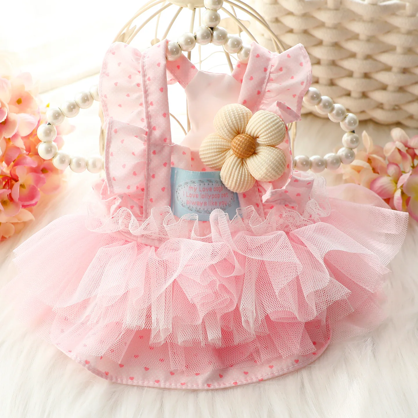 Vestido de verano girasol para perro pequeño, tutú esponjoso Chihuahua - imagen 3
