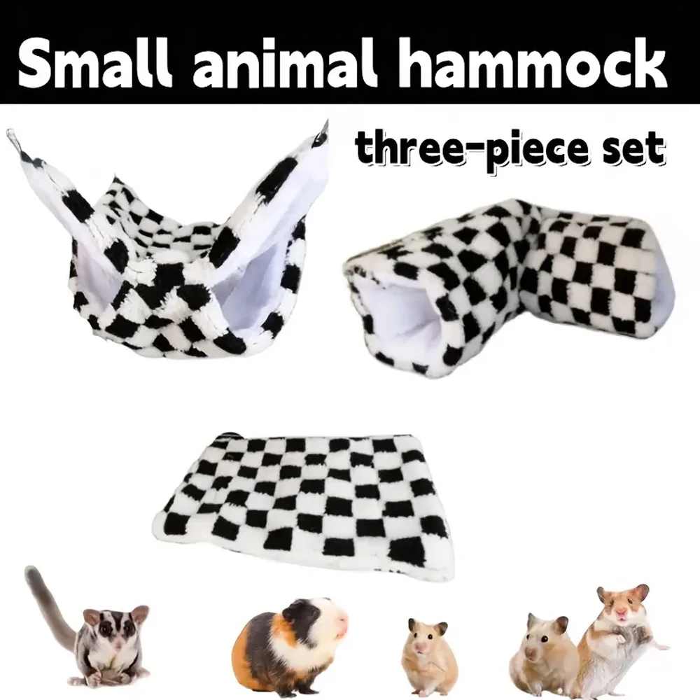 Hamaca gruesa de lana para invierno y otoño, colchoneta para dormir, hamaca para animales pequeños, planeador de miel, conejillo de indias, casa de túnel oculto, 1 ud. - imagen 3