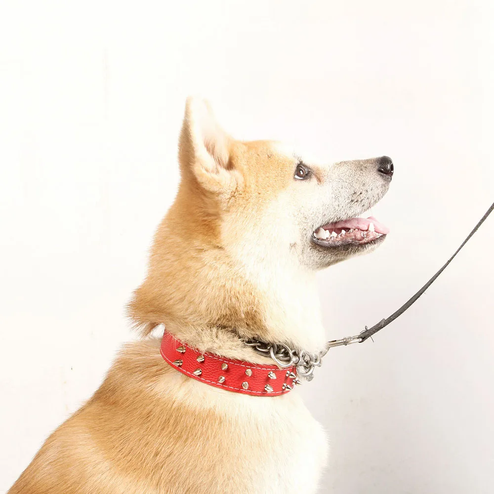 Collar para perro grande y mediano: banda para el cuello de cuero PU estilo punk para mascotas con picos, Collar duradero para perros de razas grandes, suministros para mascotas - imagen 2