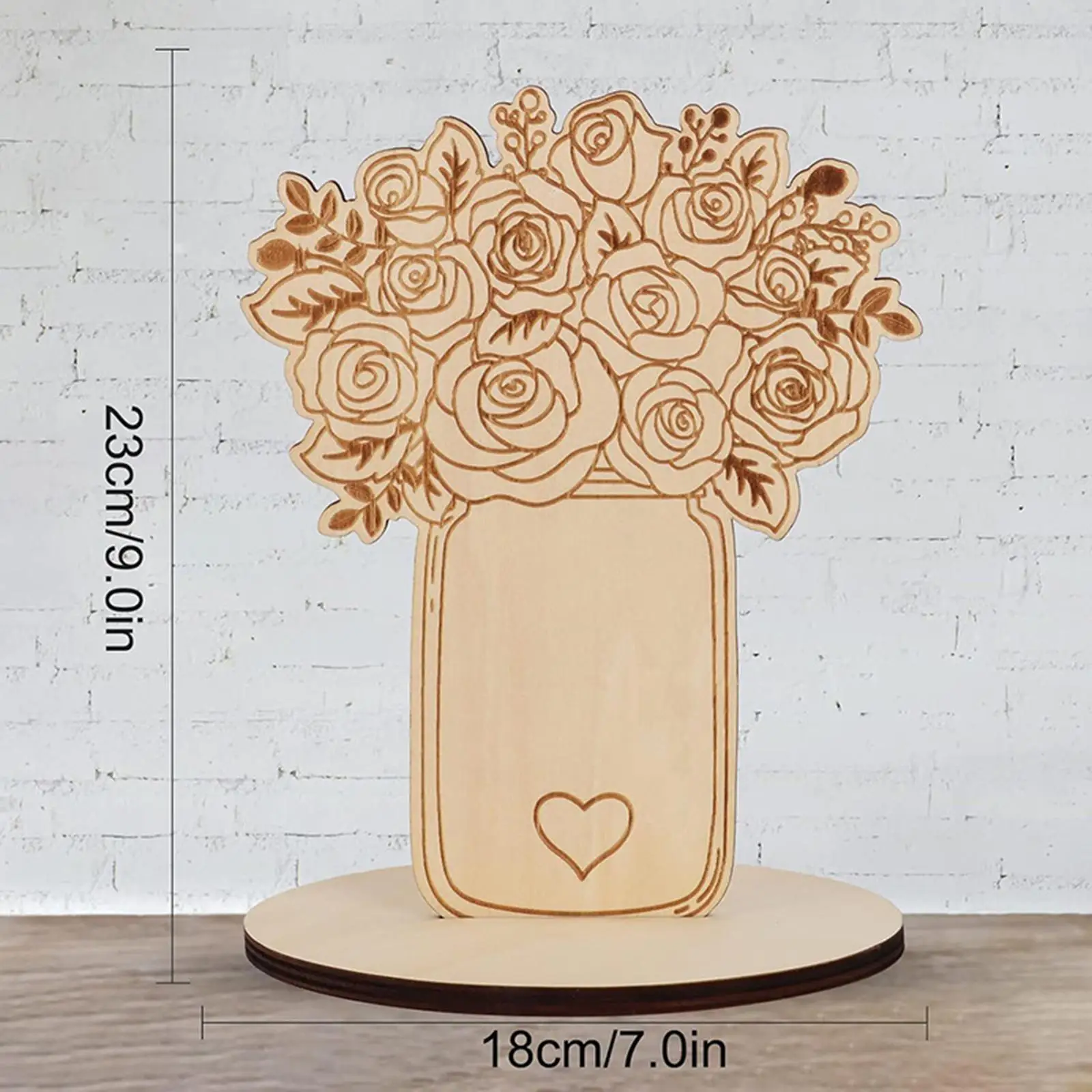 Artesanía floral decorativa para casa – Soporte de madera artesanal - imagen 3