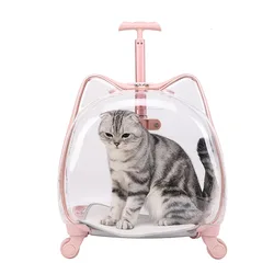 Transportín con ruedas para gatos y perros – Bolso transpirable de viaje