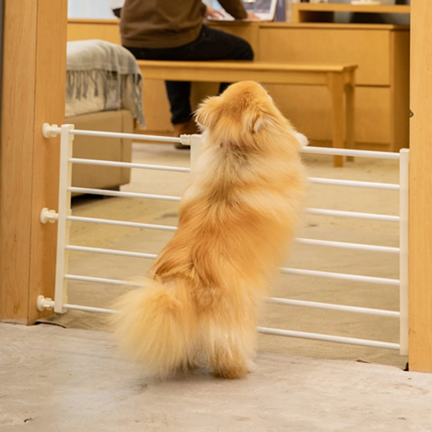 Valla para mascotas para el hogar, barrera para puerta, valla para perros y gatos, valla interior para perros medianos y pequeños, evita que los perros se rompen en las habitaciones - imagen 3