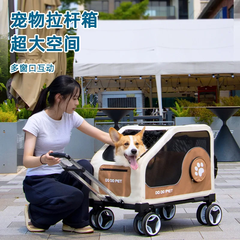 Caja de carrito para mascotas, carrito para perros, coche, jaula plegable para gatos, productos para mascotas