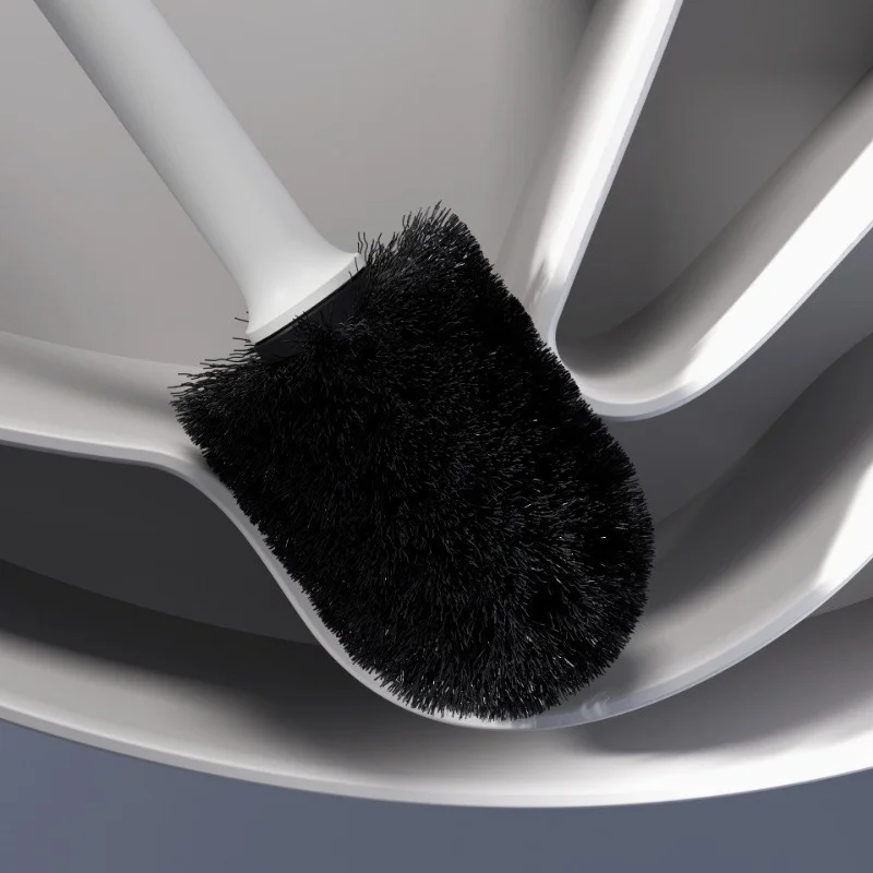 Juego creativo de escobilla de baño con soporte, cerdas de nailon/silicona, soporte de pie, herramientas de limpieza de lavabo para baño - imagen 4