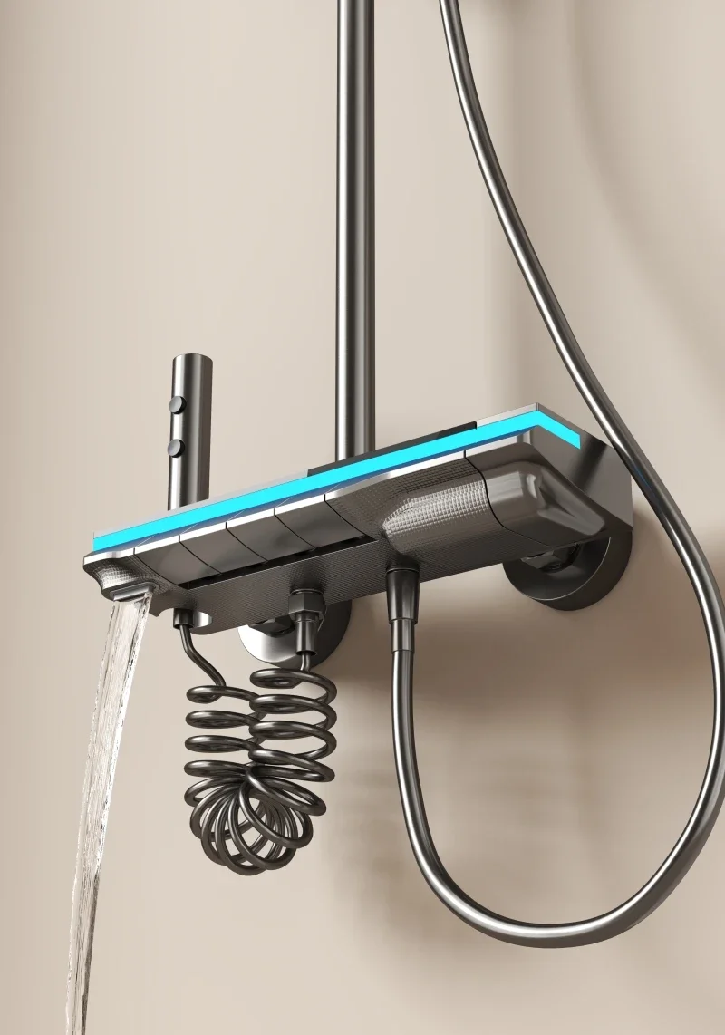 Sistema de ducha de baño, alta calidad, cuarta marcha, tecla de Piano de baño, pantalla Digital, bañera de lluvia, grifo de cobre, juego de ducha - imagen 3