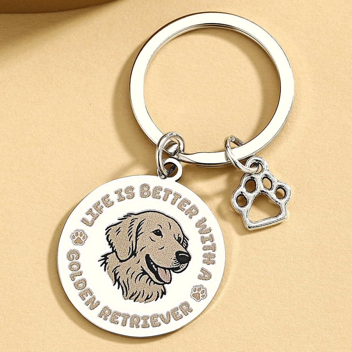 Regalos de Golden Retriever, llavero de Golden Retriever para mujeres y hombres, regalos para amantes de los perros, perros, mamá, papá, decoración navideña ﻿