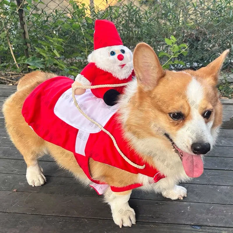 NONOR disfraz de Navidad para perro y gato, ropa de Cosplay para mascotas, Papá Noel, diseño de fiesta de Navidad, ropa de parodia para perro pequeño y grande