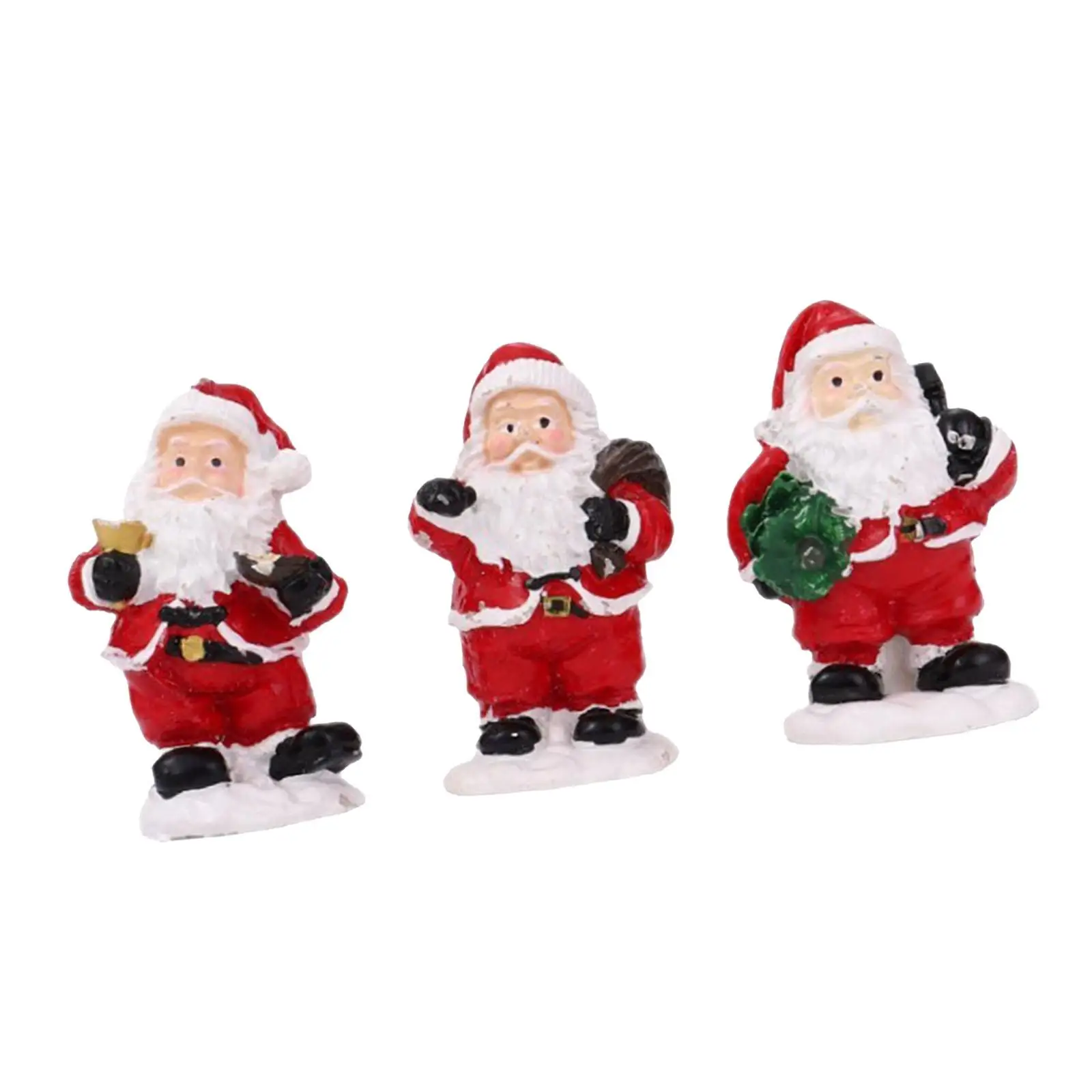 3 Pieces Miniature Santa Figurine Santa Statue Ornament Xmas Sculpture for Wedding 3 Pieces Miniature Santa Figurine Santa Statue Ornament Xmas Sculpture for Wedding