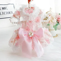 Vestido floral para perro pequeño – Diseño princesa para bodas y eventos