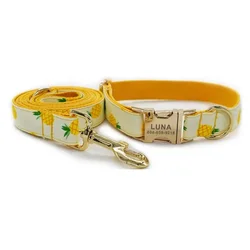 Collar identificativo con nombre para perros – Hebilla dorada